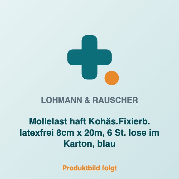 [LR-33549] Mollelast haft Kohäs.Fixierb. latexfrei 8cm x 20m, 6 St. lose im Karton, blau